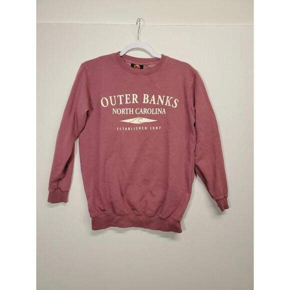 Sunsations Womens Maroon Outer Banks N.C.Graphic Pullover Sweatshirt Top Size Sm - Picture 1 of 9